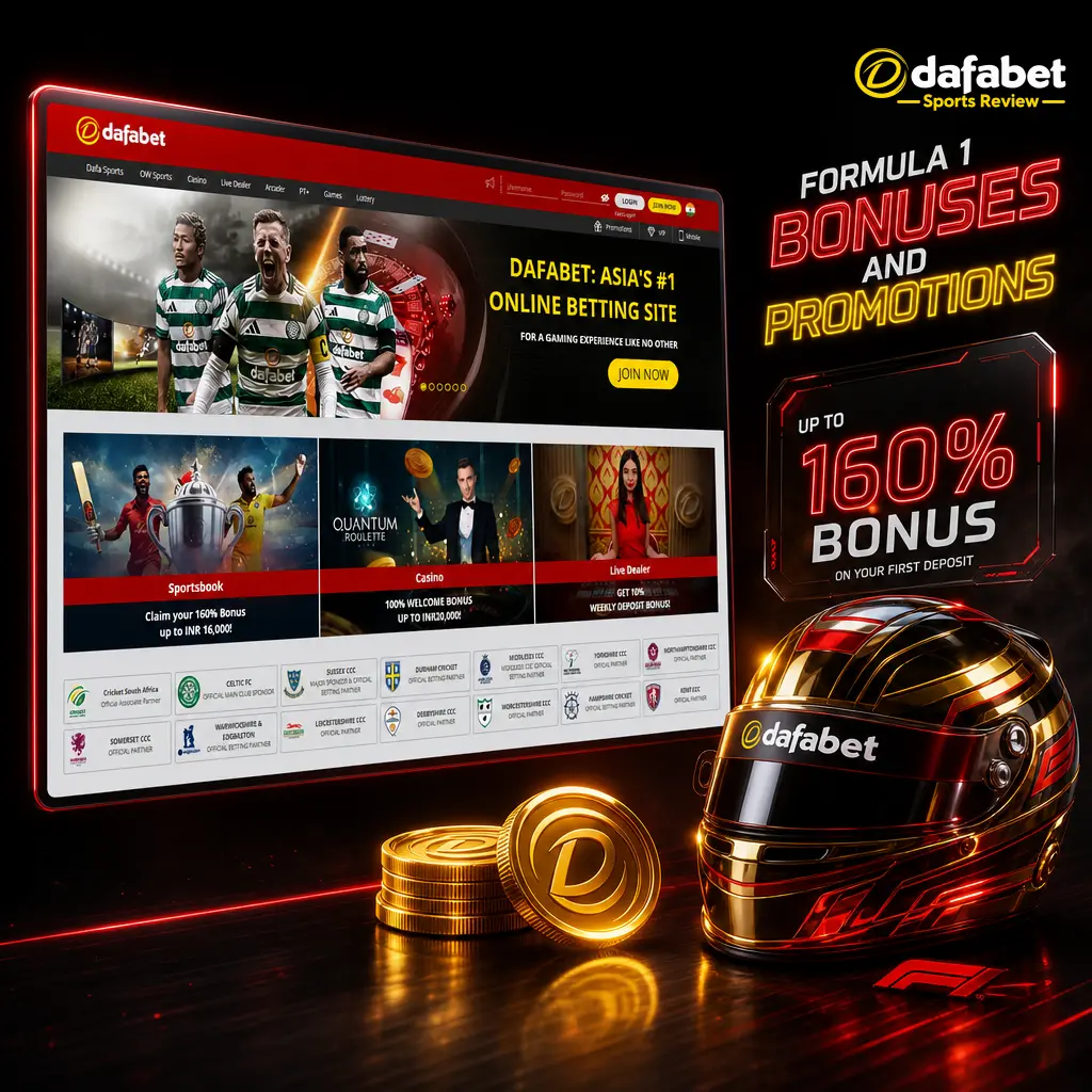 Dafabet Formula 1 betting bonuses: 200% welcome deposit offer up to INR 20,000 plus race-weekend cashback and enhanced odds