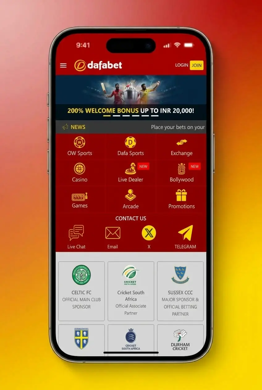 Step-by-step Dafabet sign up form showing registration fields for mobile number, email, and account details