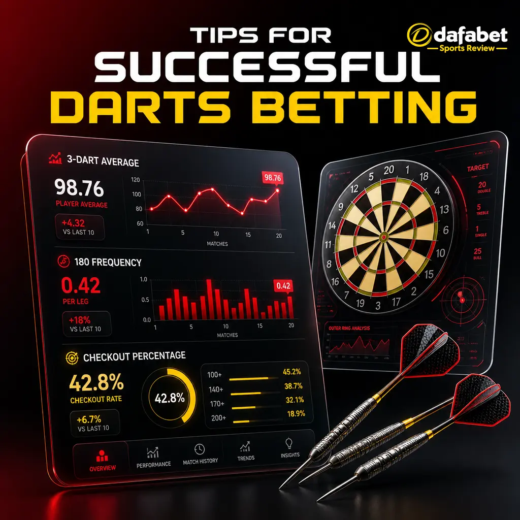 Darts player checking scoring averages and checkout stats on a scoreboard for smarter betting decisions.