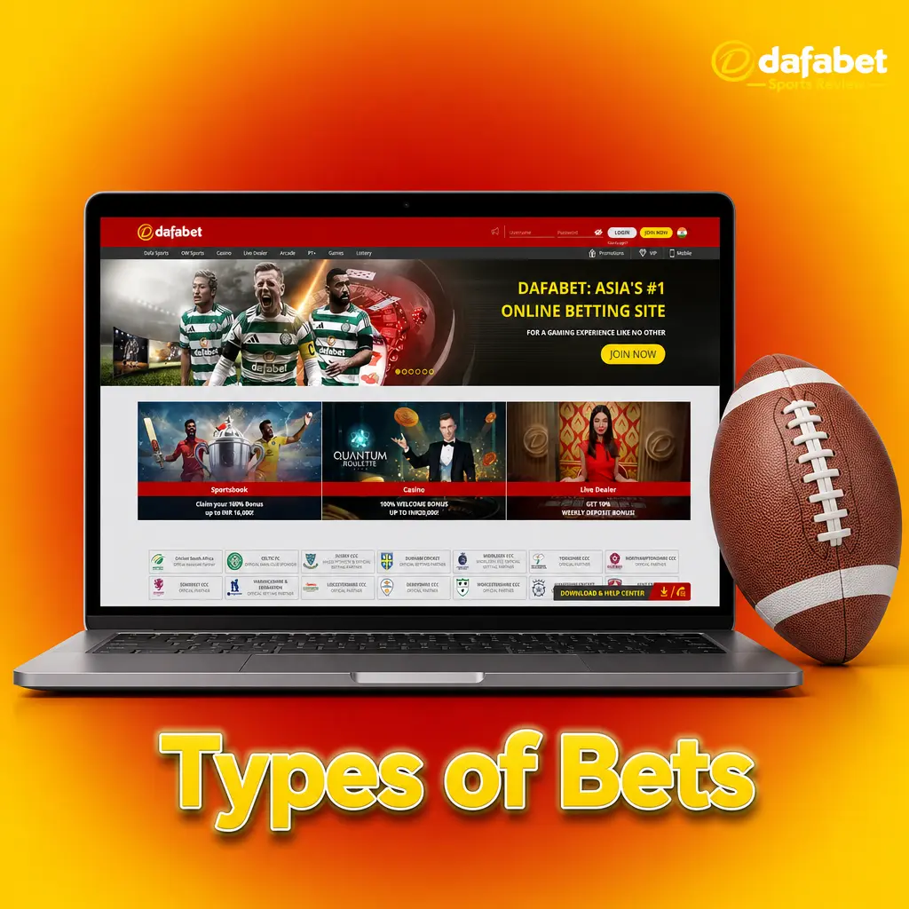 Dafabet betting types: Single, System, and Parlay bets explained for cricket, football, and kabaddi markets.