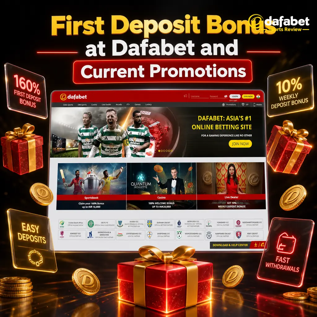 Dafabet 200% first deposit bonus up to INR 20,000 for cricket, football and kabaddi betting on the Sportsbook.