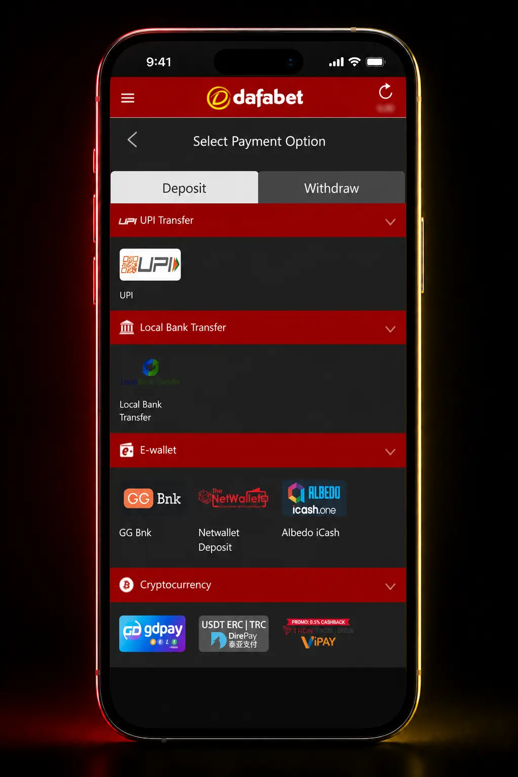 Step-by-step guide to registering, depositing, and placing a handball bet on Dafabet website and mobile app.