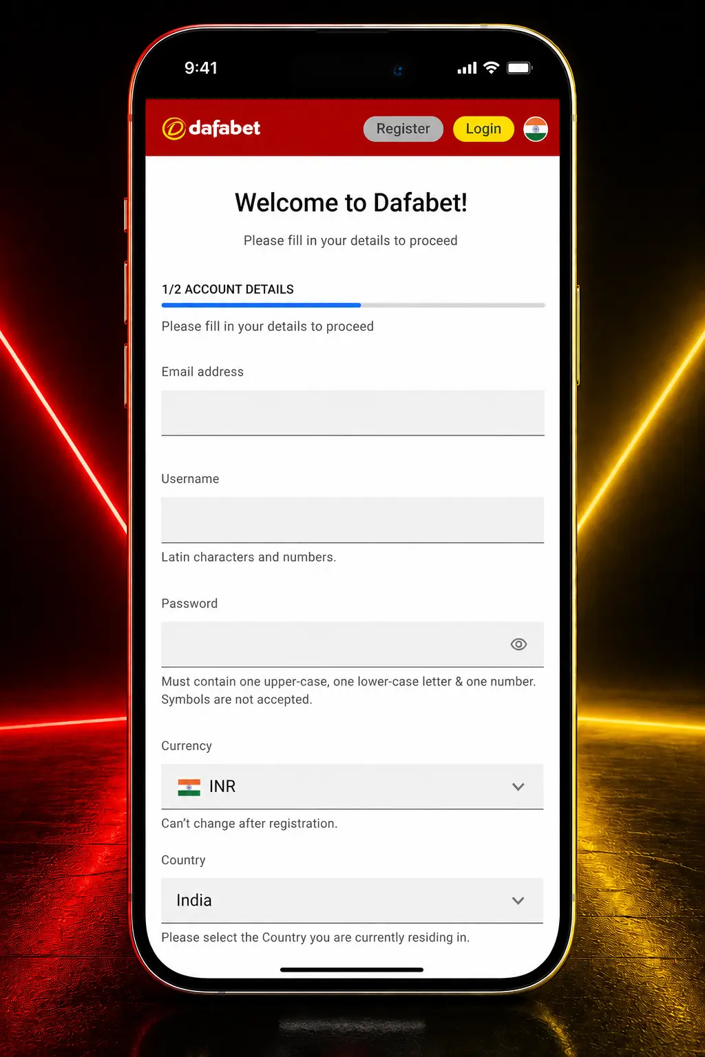 Step-by-step guide showing how to sign up, deposit, and place an ice hockey bet on Dafabet in India