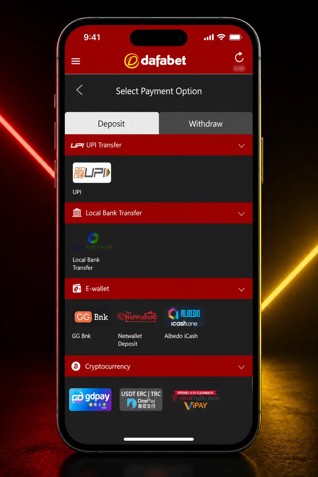Step-by-step guide showing how to sign up, deposit, and place a rugby bet on the Dafabet mobile app.