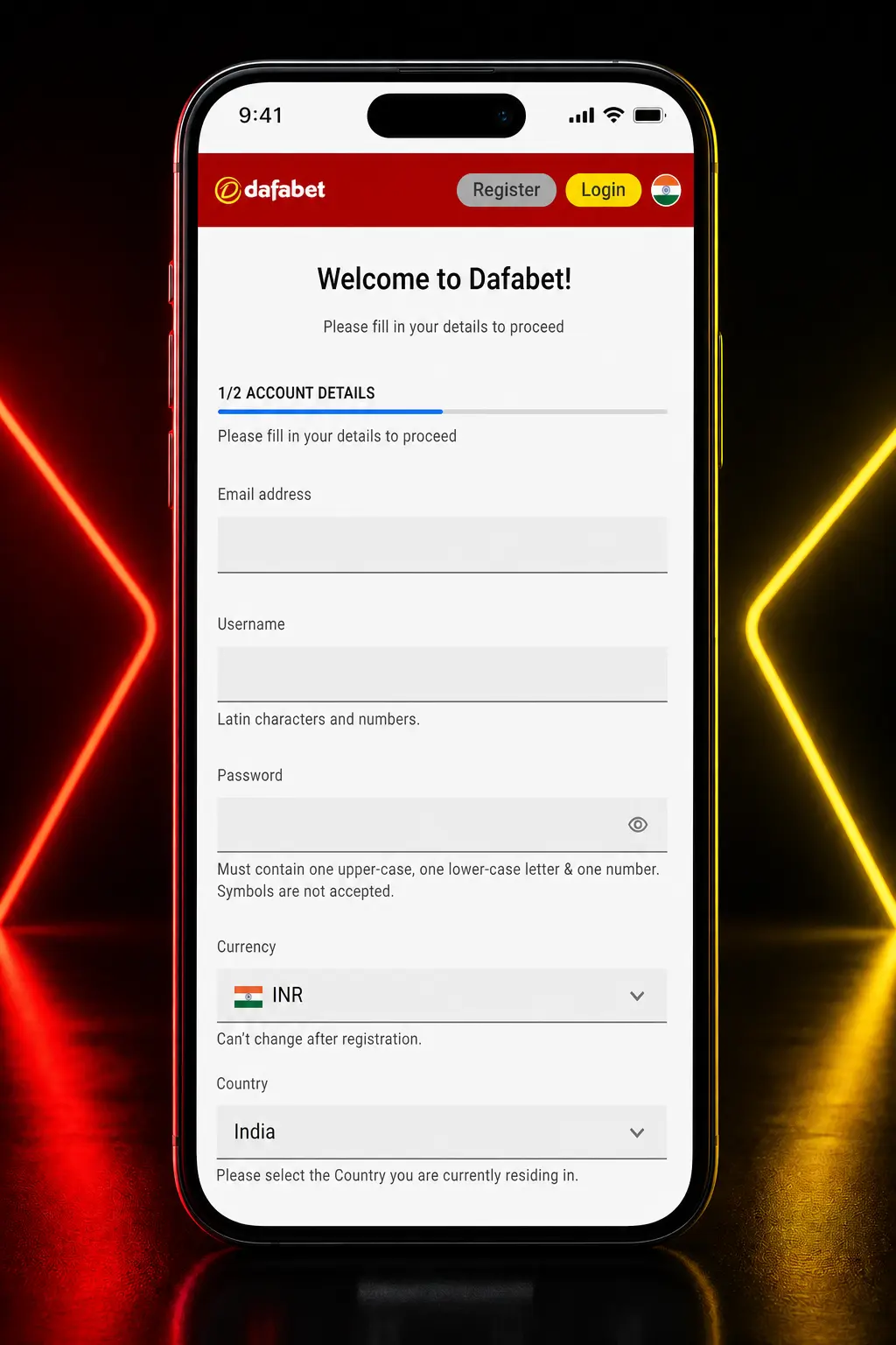 Step-by-step guide showing how to register, deposit, and place a snooker bet on the Dafabet app.