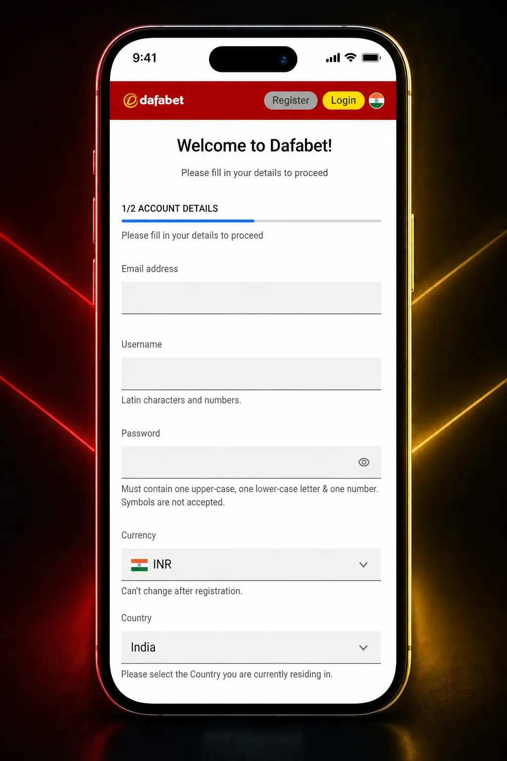 Step-by-step guide showing how to sign up, deposit, and place a tennis bet on Dafabet using the mobile app.
